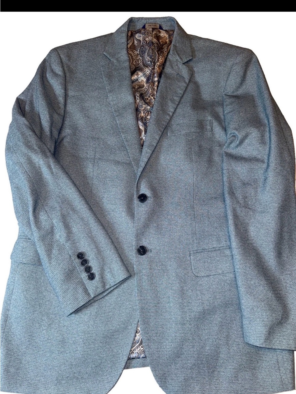 Alan Flusser Blue Blazer Suit Jacket L Sport Coat 2 Button Lined